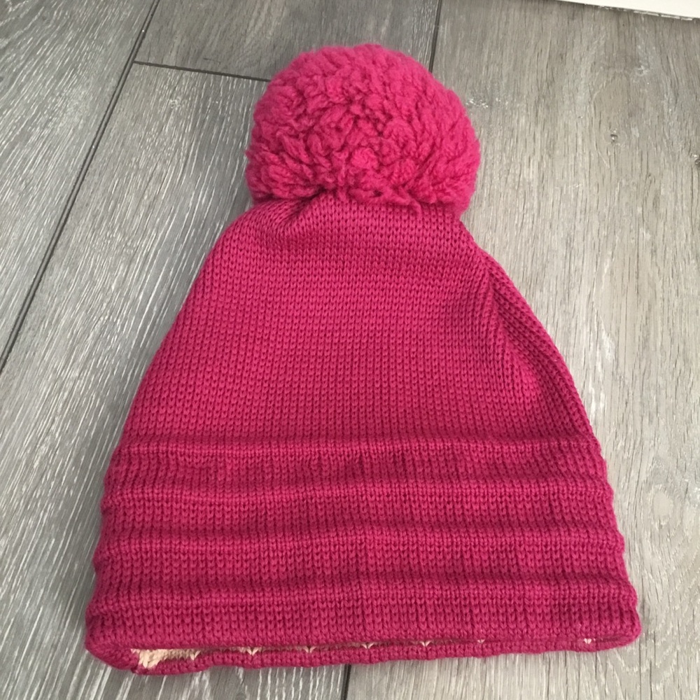 Vintage WIGWAM Pink Beanie With Puffball On Top